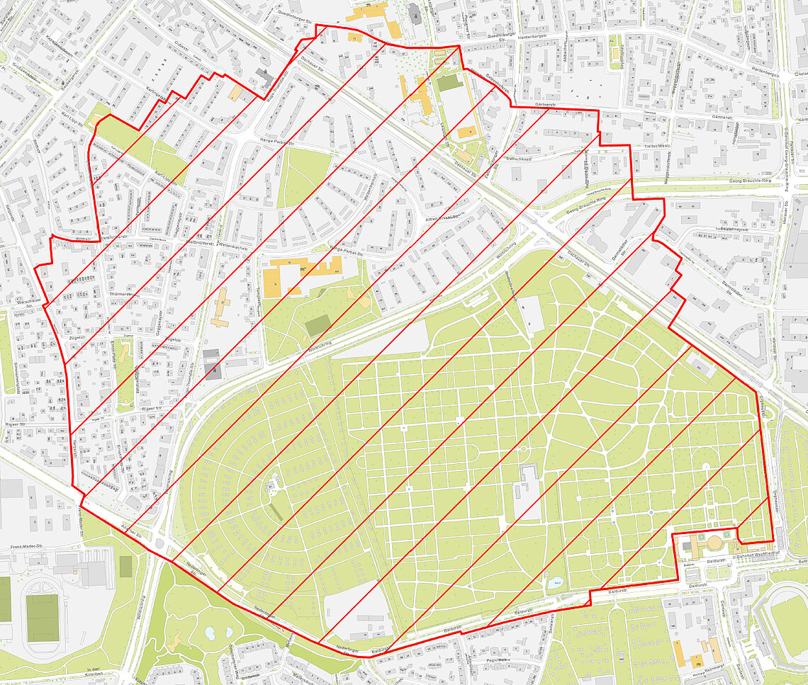 Sperrzone wegen Kampfmittelfund am Westfriedhof im November 2025